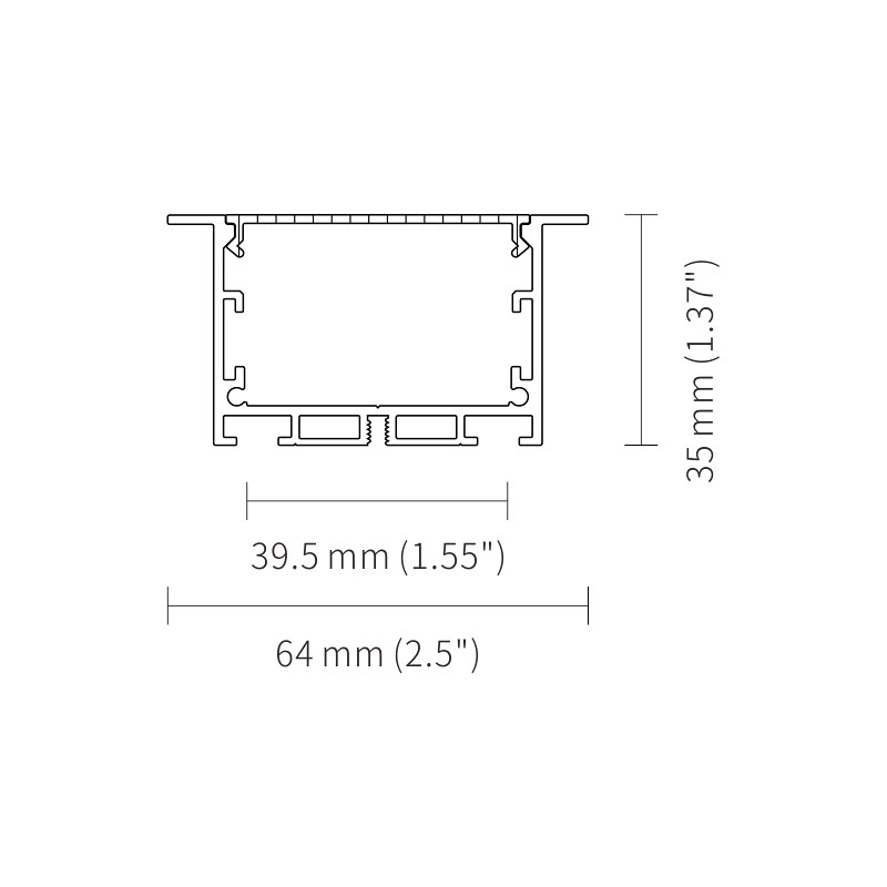 APU-6535-3W Alu profil za led traku 65mm*35mm,  3m/kom