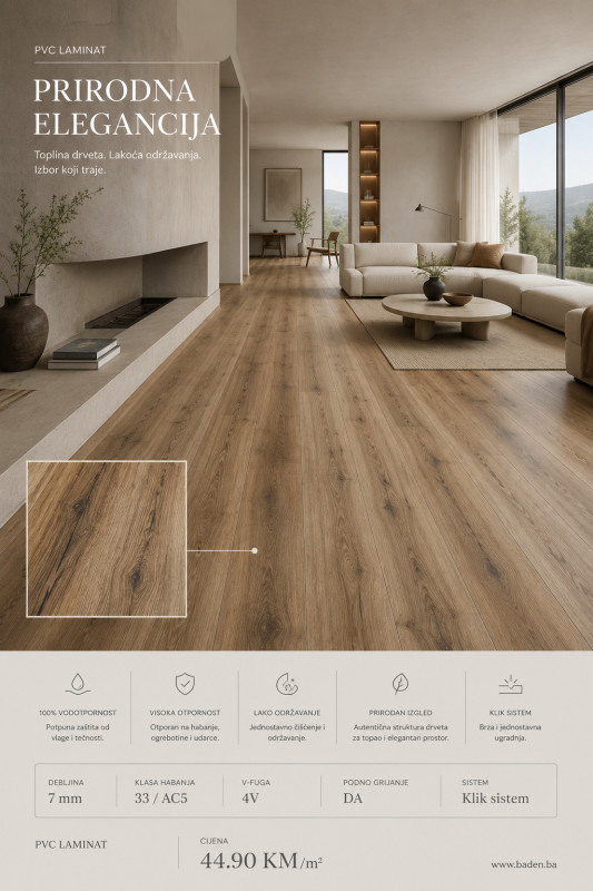 LAMINAT 5 I 7 MM VINIL PVC VIŠE BOJA FILC VODOOTPORNI LAMINATI