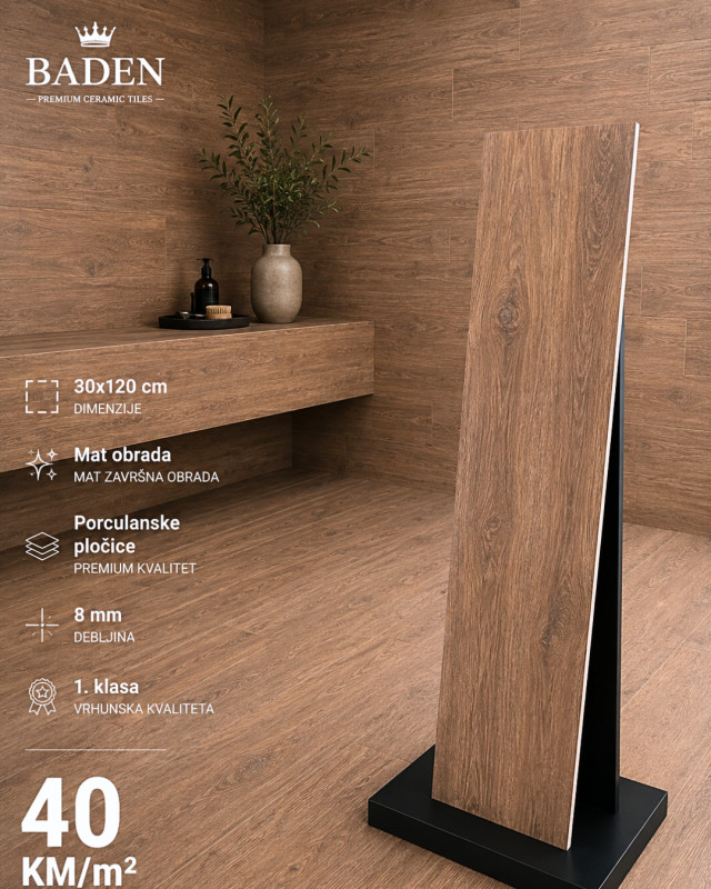 Porculanske pločice 30x120 cm Mat obrada