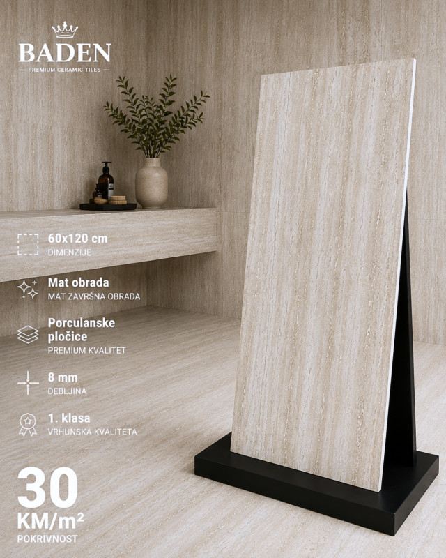 Porculanske pločice 60x120 cm Mat obrada