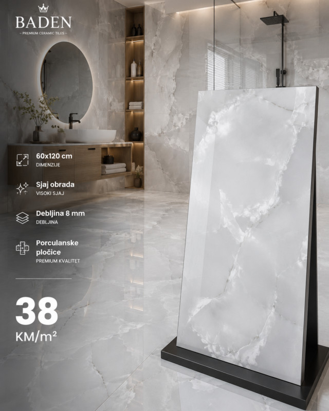 Keramika pločice 60x120 cm porculanske pločice sjajna obrada