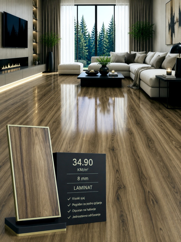 LAMINAT 8MM VISOKI SJAJ | NOVO | VRHUNSKI KVALITET