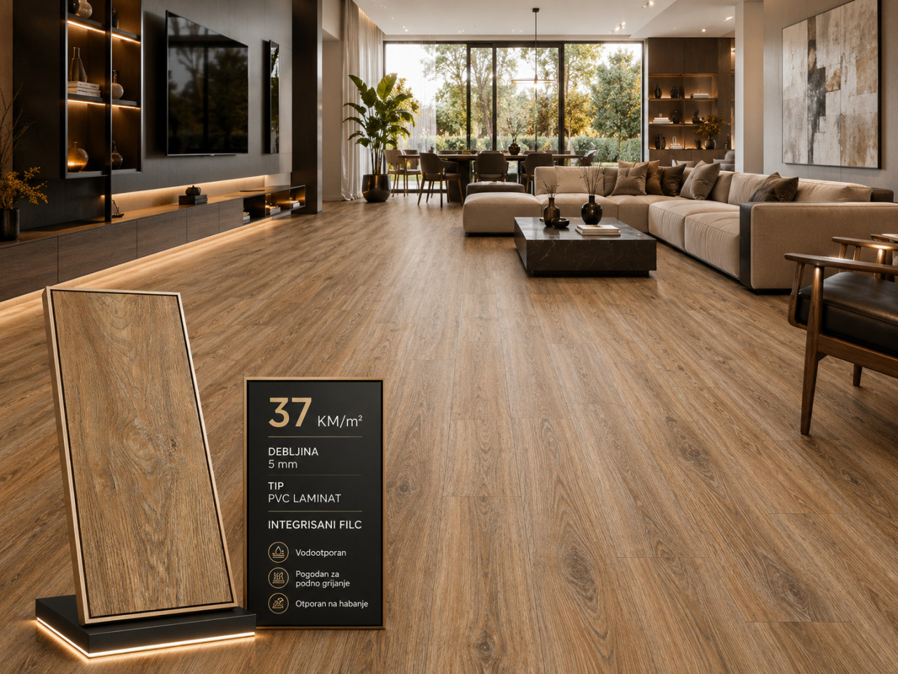 LAMINAT 5 I 7 MM VINIL PVC VIŠE BOJA FILC VODOOTPORNI LAMINATI