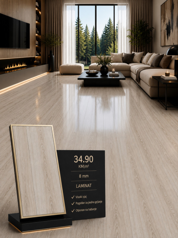 LAMINAT 8MM VISOKI SJAJ | NOVO | VRHUNSKI KVALITET