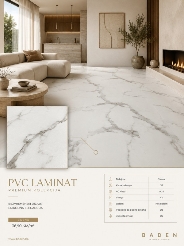 Laminat PVC 5mm Premium LVT Vodootporni Pod