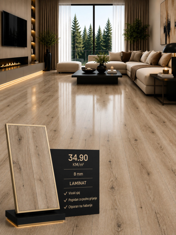 LAMINAT 8MM VISOKI SJAJ | NOVO | VRHUNSKI KVALITET