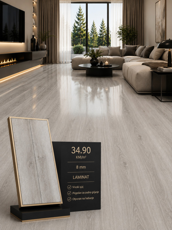LAMINAT 8MM VISOKI SJAJ | NOVO | VRHUNSKI KVALITET