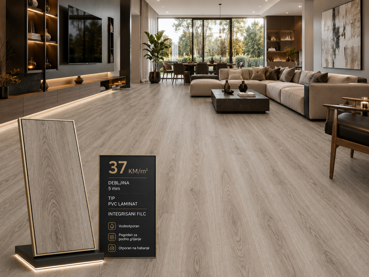LAMINAT 5 I 7 MM VINIL PVC VIŠE BOJA FILC VODOOTPORNI LAMINATI