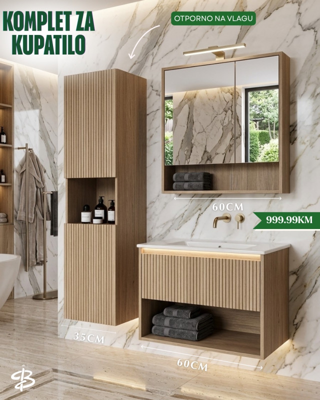 Komplet za kupatilo ormaric gornji dio i viseci 65