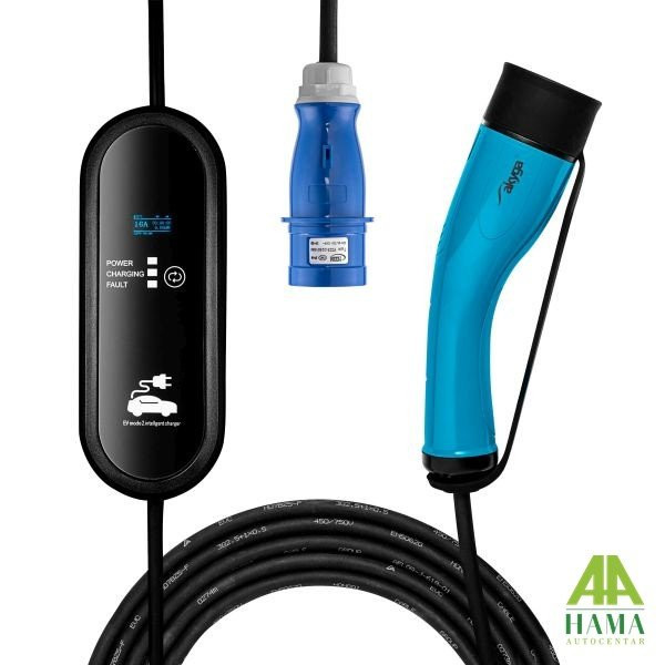 Punjač električnih vozila broj faza: 1, 7,4kW, boja: crna/plava
