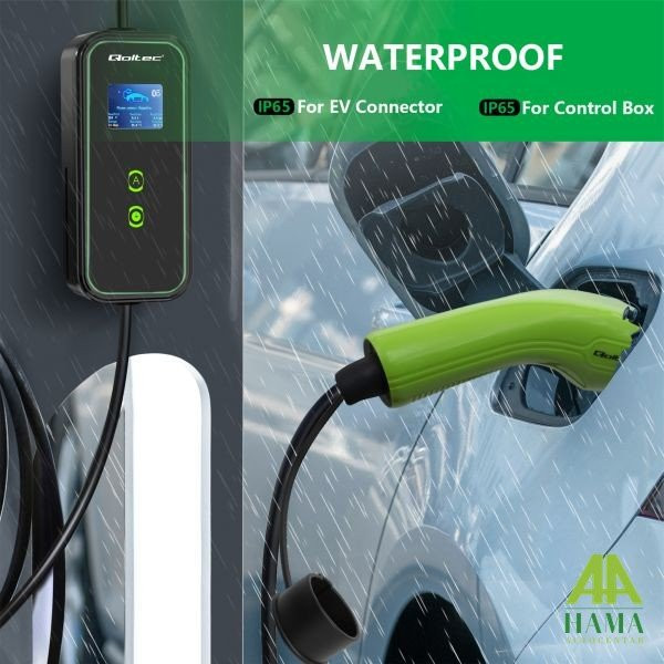 Punjač električnih vozila 11kW, boja: crna/zelena