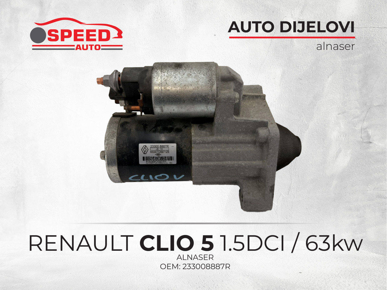 ALNASER RENAULT CLIO 5 1.5DCI 63kw OEM: 233008887R