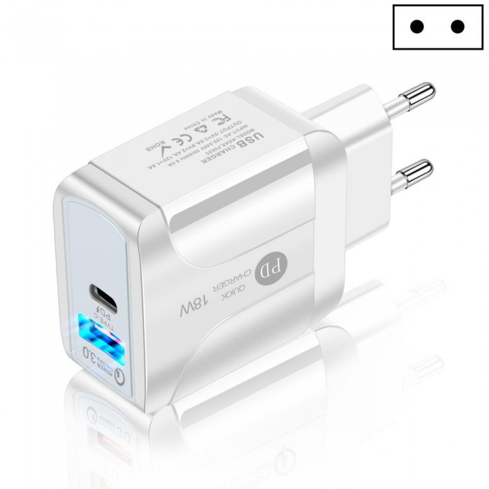 Punjač strujni sa 1xUSB+1Tip/Type C utorom brzi