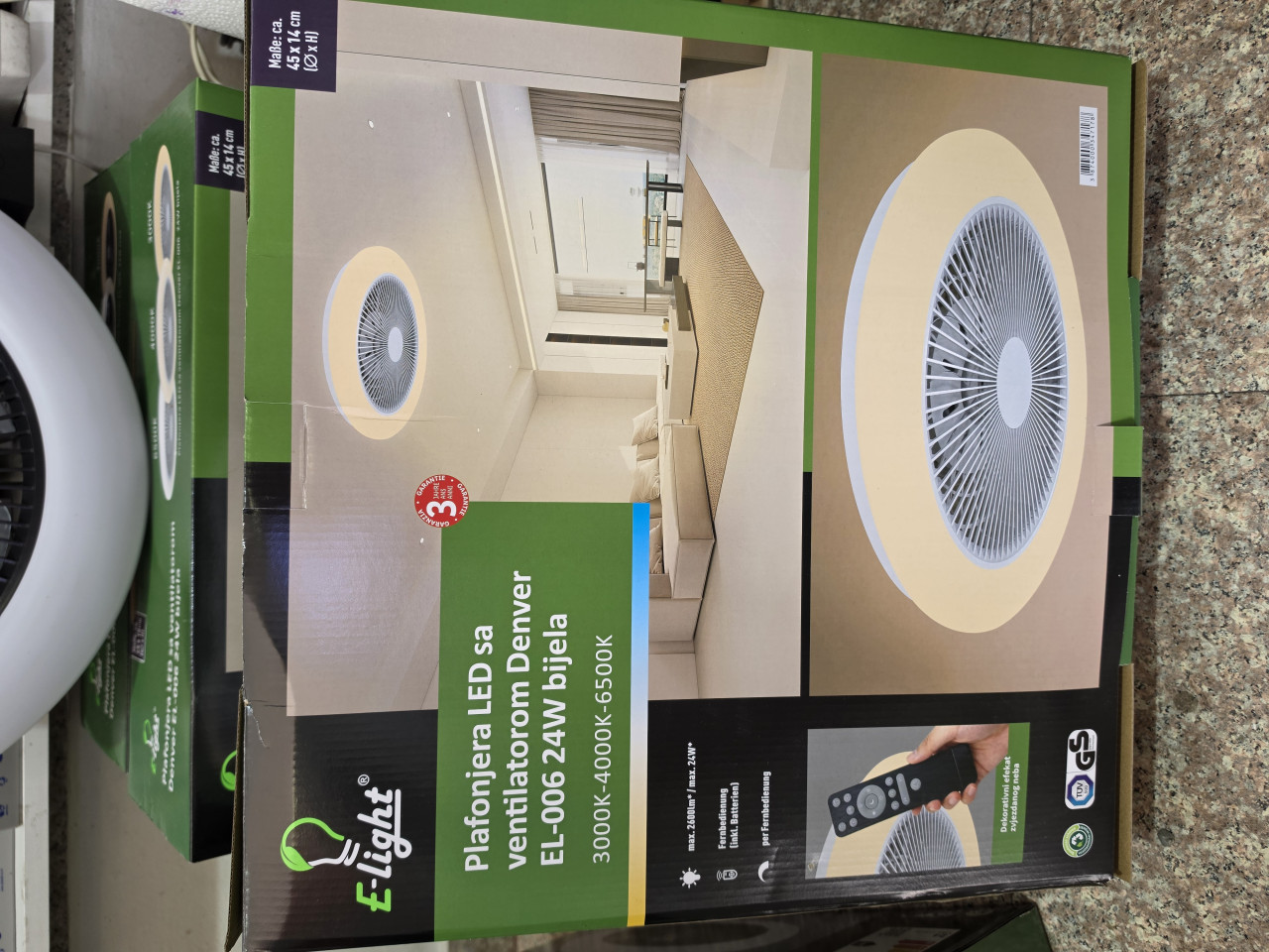 LED plafonjera sa ventilatorom 24W 3000K-6500K Daljinski