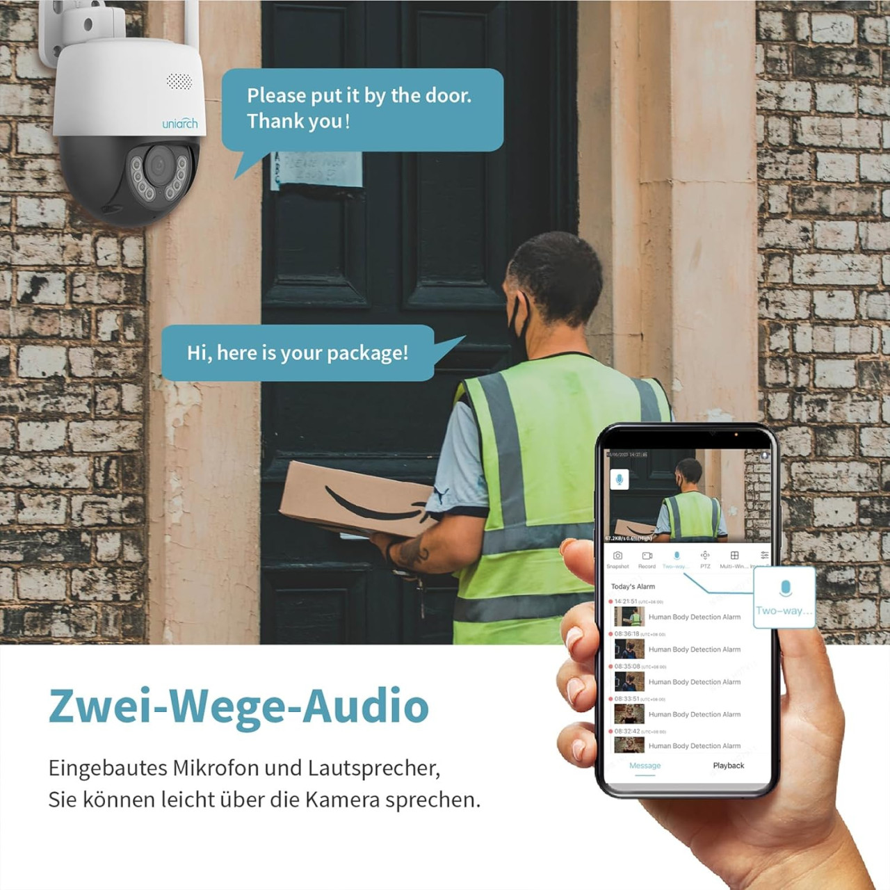 WiFi PTZ Kamera UNV 2K IP65