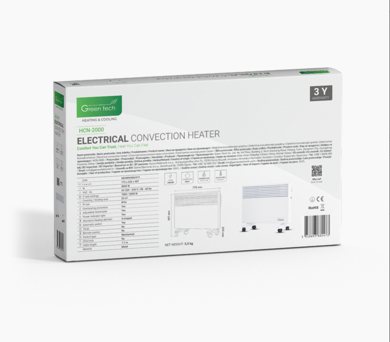 Konvektor / Grijalica 2000W Green Tech