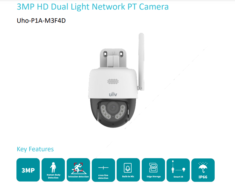 WiFi PTZ Kamera UNV 2K IP65