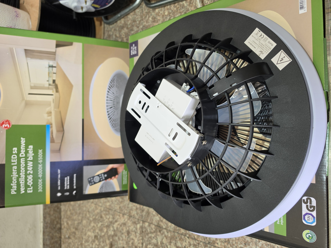 LED plafonjera sa ventilatorom 24W 3000K-6500K Daljinski