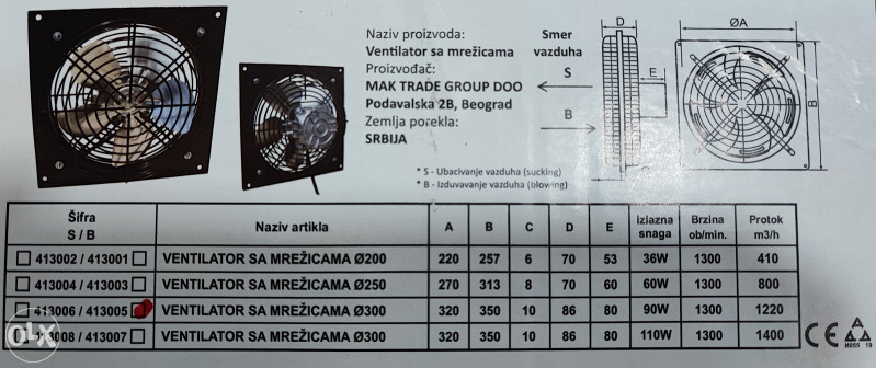 Ventilator fi 300