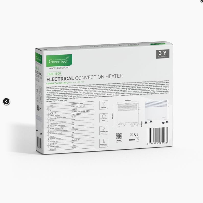 Konvektor / Grijalica 1500W Green Tech