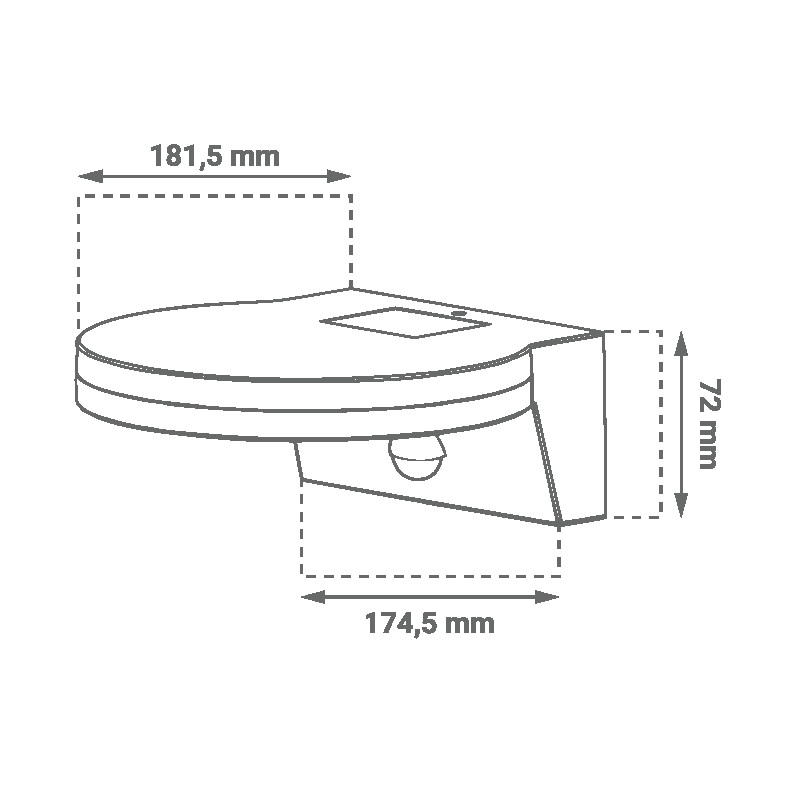 LED zidna svjetiljka sa senzorom  15W, 3000K, bijela
