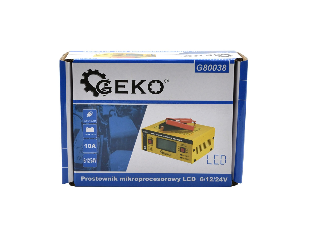 LCD Ispravljač Punjač Akumulatora Baterija 6V 12V 24V 10A GEKO