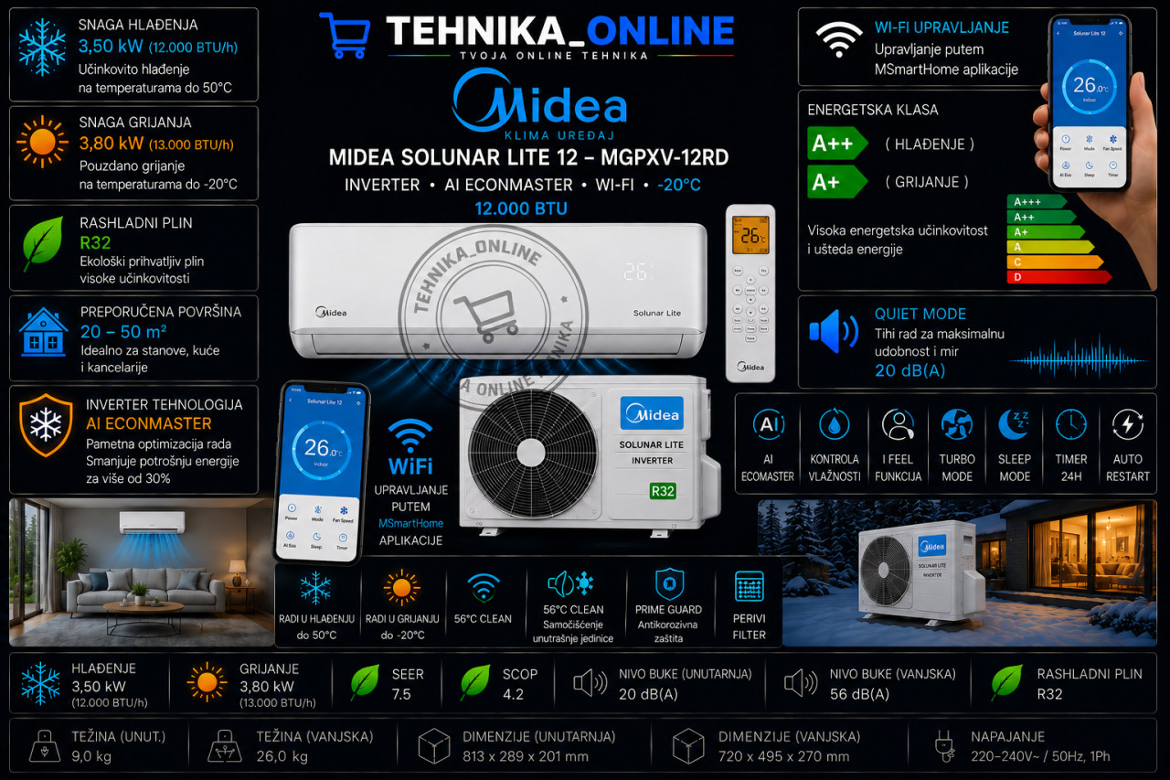 MIDEA KLIMA 12 SOLUNAR LITE 3,5 KW
