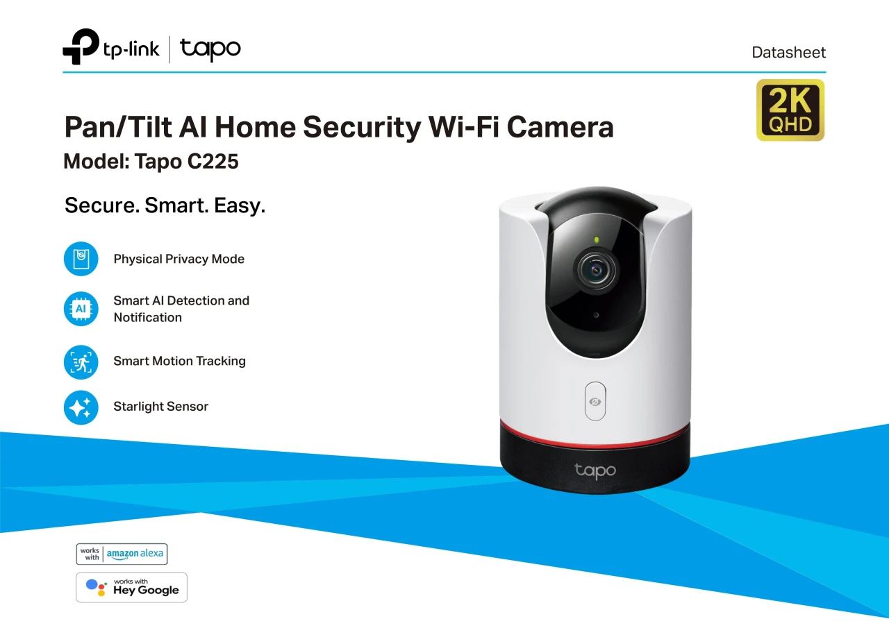TP-LINK Tapo C225 2K WiFi IP kamera 4mm