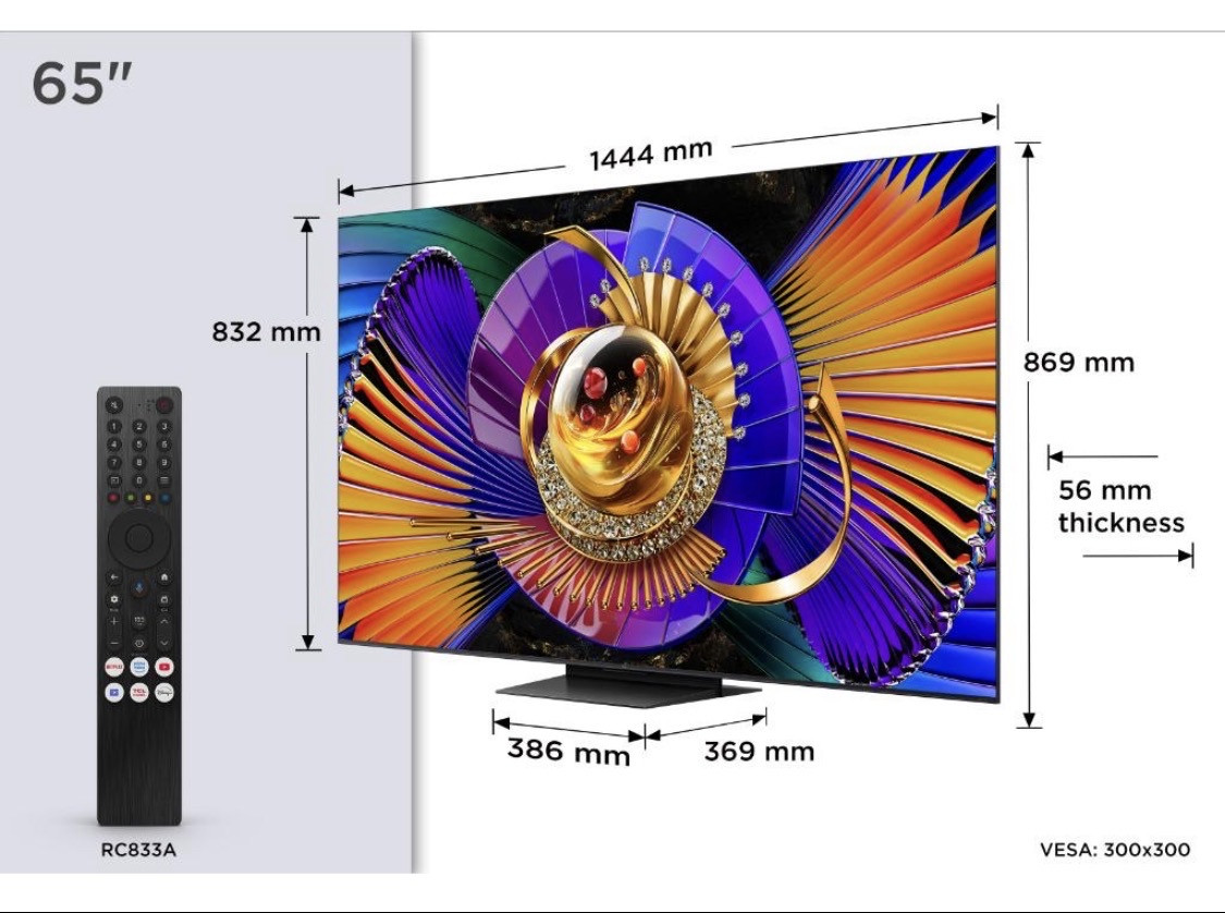 TV TCL 65C7L 4K QD-Mini LED TV 65-inch miniLED Google TV