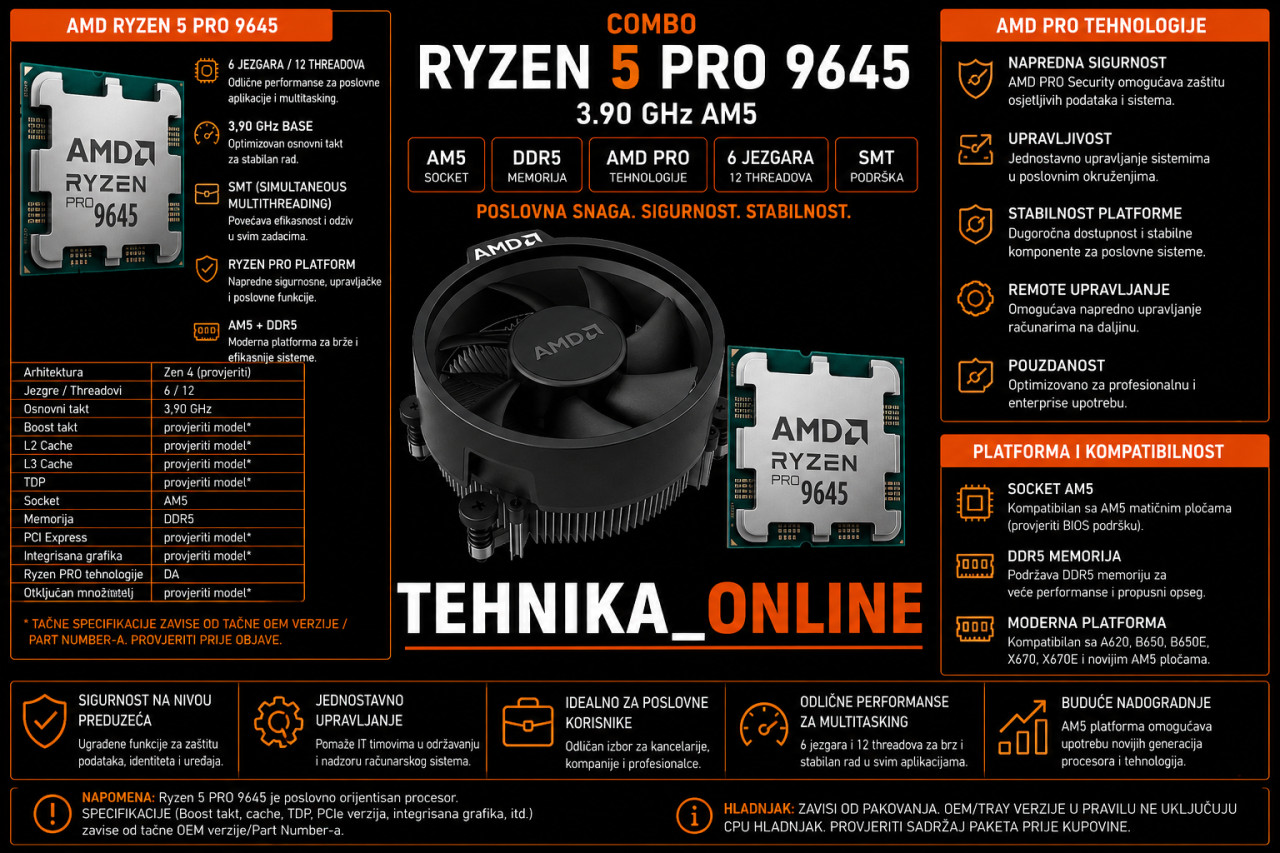 AMD Ryzen PRO 5 9645 3.90GHz AM5