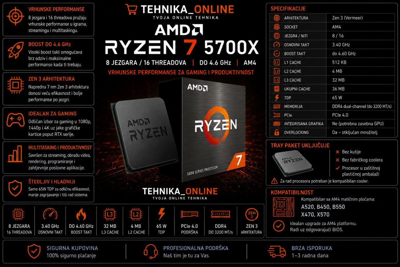 RYZEN 7 5700X TRAY