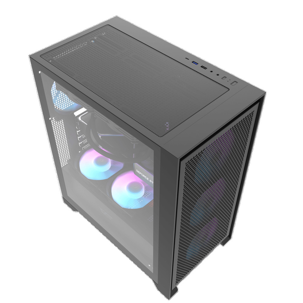 Kućište darkFlash DRX70 MESH Crno sa 4x FIX RAINBOW COLOR 120mm