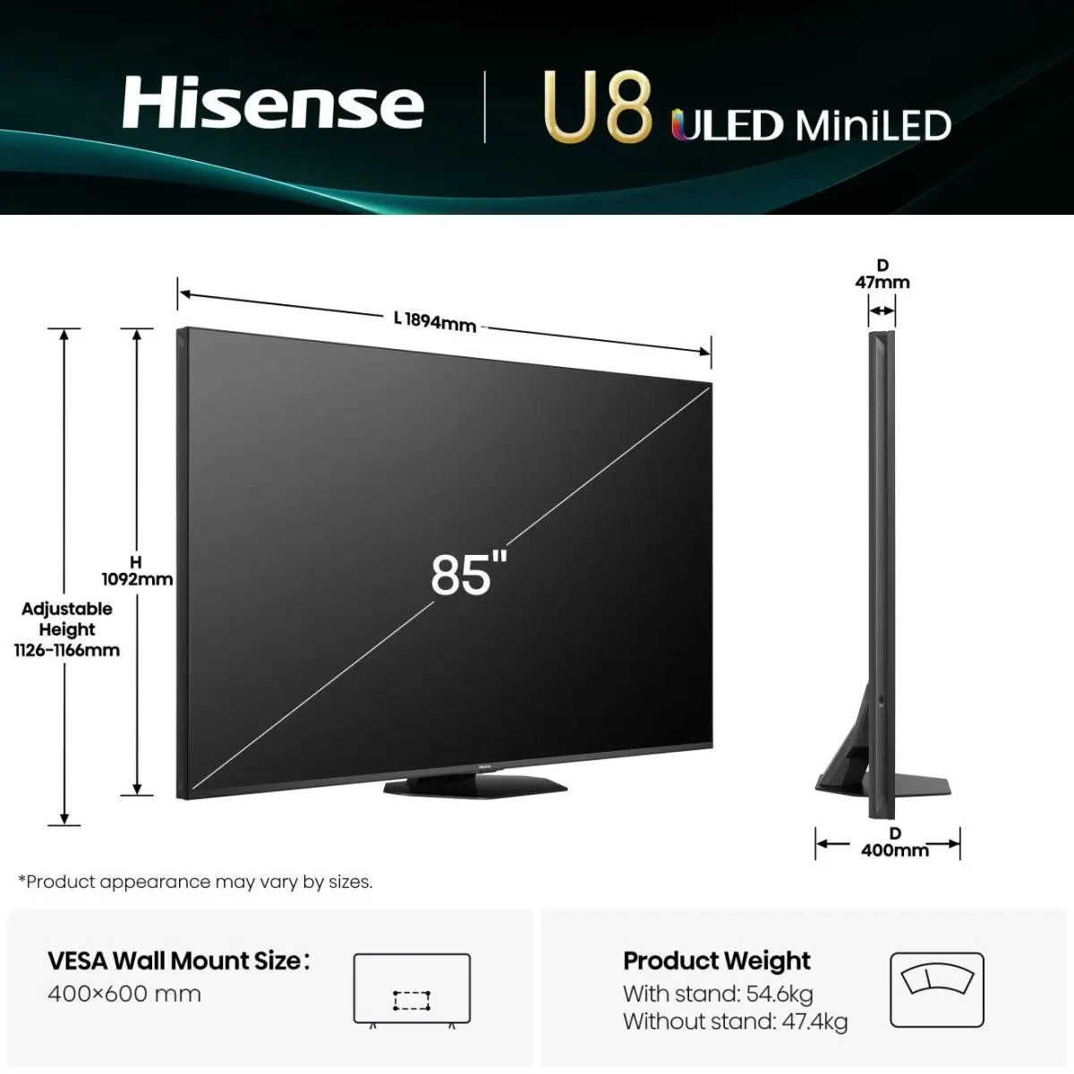 HISENSE MINI LED 85U8Q