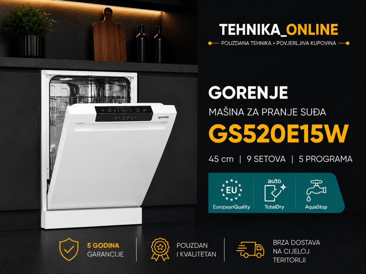 Gorenje masina za pranje posudja GS 520E15W