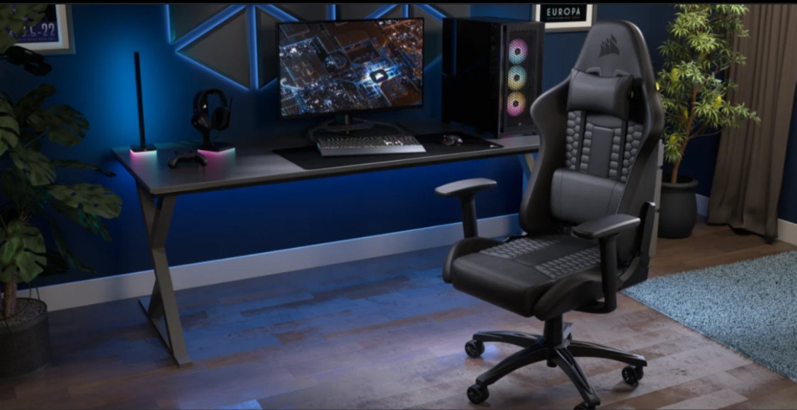Corsair TC100 Gaming Chair Relaxed, Fabric Black/Black 120kg