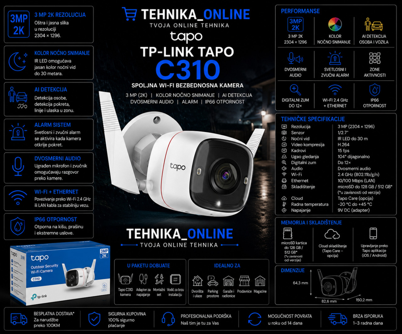 TP-LINK Tapo C310 Outdoor Wi-Fi Camera