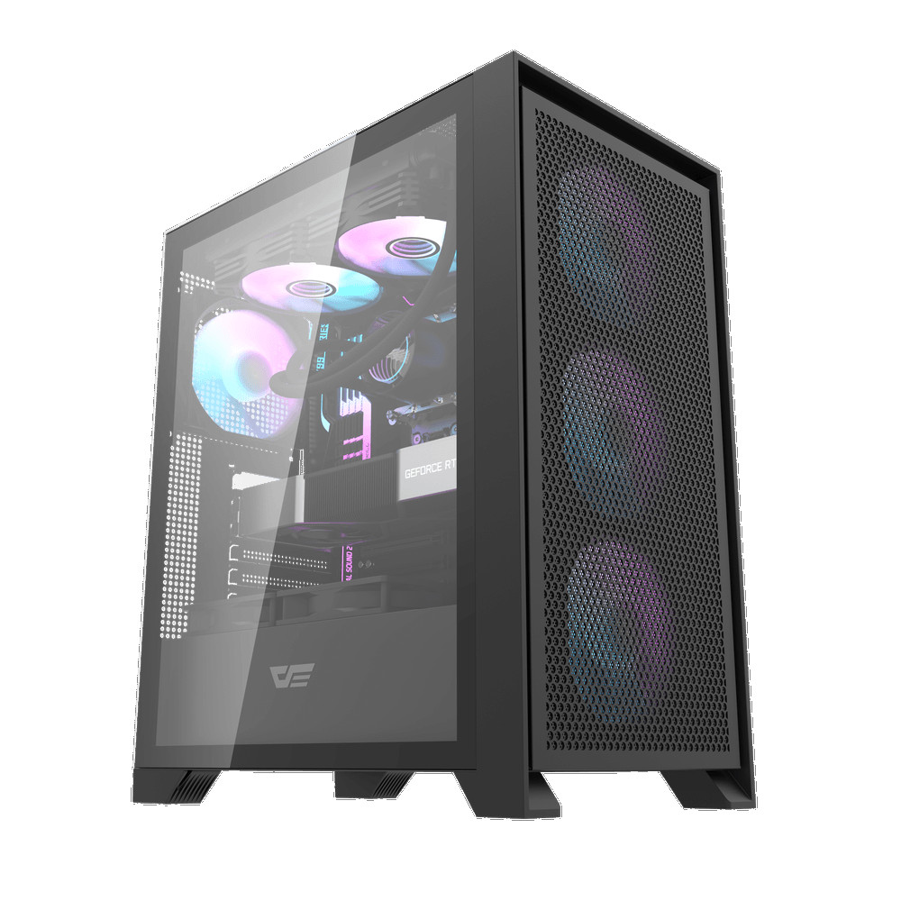 Kućište darkFlash DRX70 MESH Crno sa 4x FIX RAINBOW COLOR 120mm