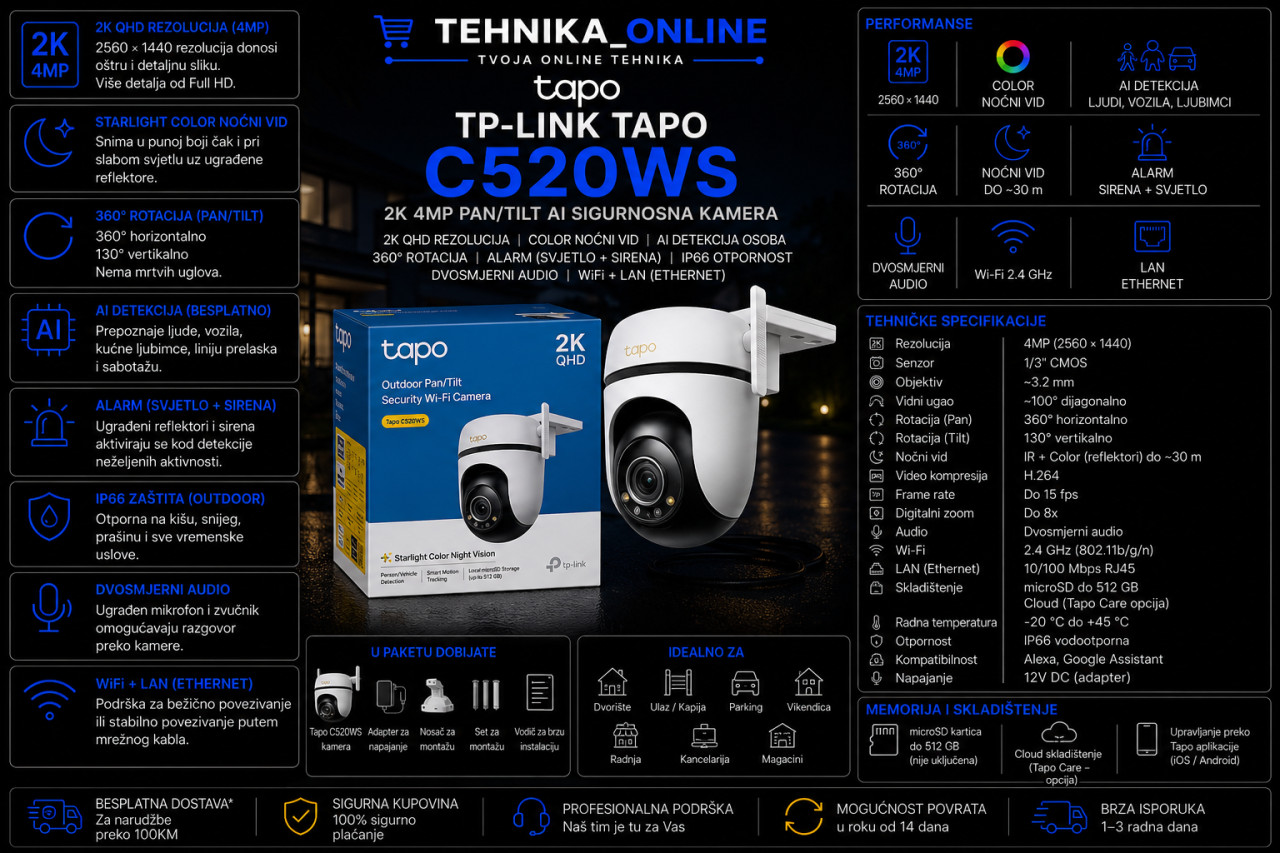 TP-LINK Tapo C520WS 4MP IP kamera