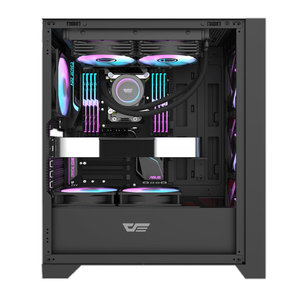 Kućište darkFlash DRX70 MESH Crno sa 4x FIX RAINBOW COLOR 120mm
