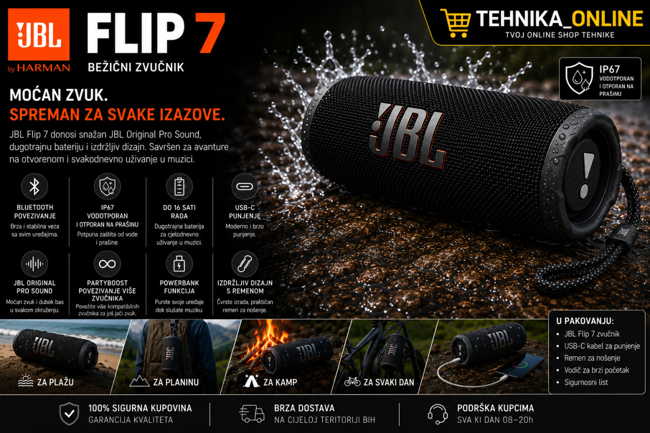 Zvučnik prijenosni bluetooth JBL CHARGE 6 Maskirni VODOOTPORAN