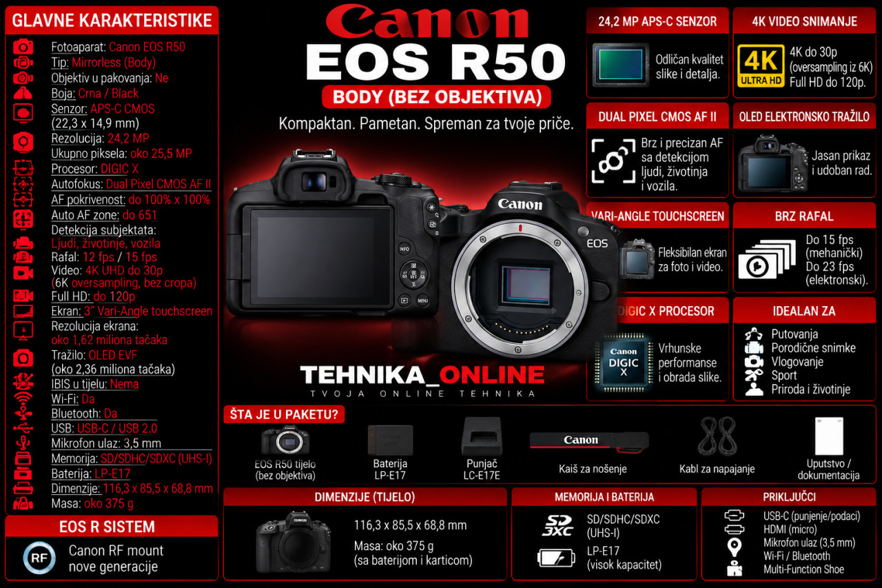 Fotoaparat CANON EOS R50 Body