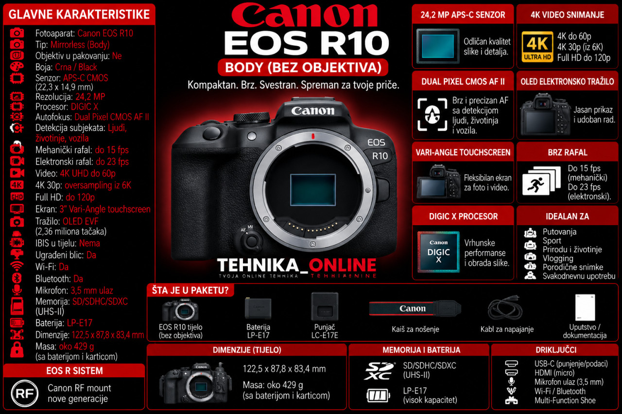 Fotoaparat CANON EOS R10 BODY