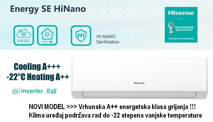 Inverter klima 12 Hisense KA35XR0EG A+++ -22 Wifi