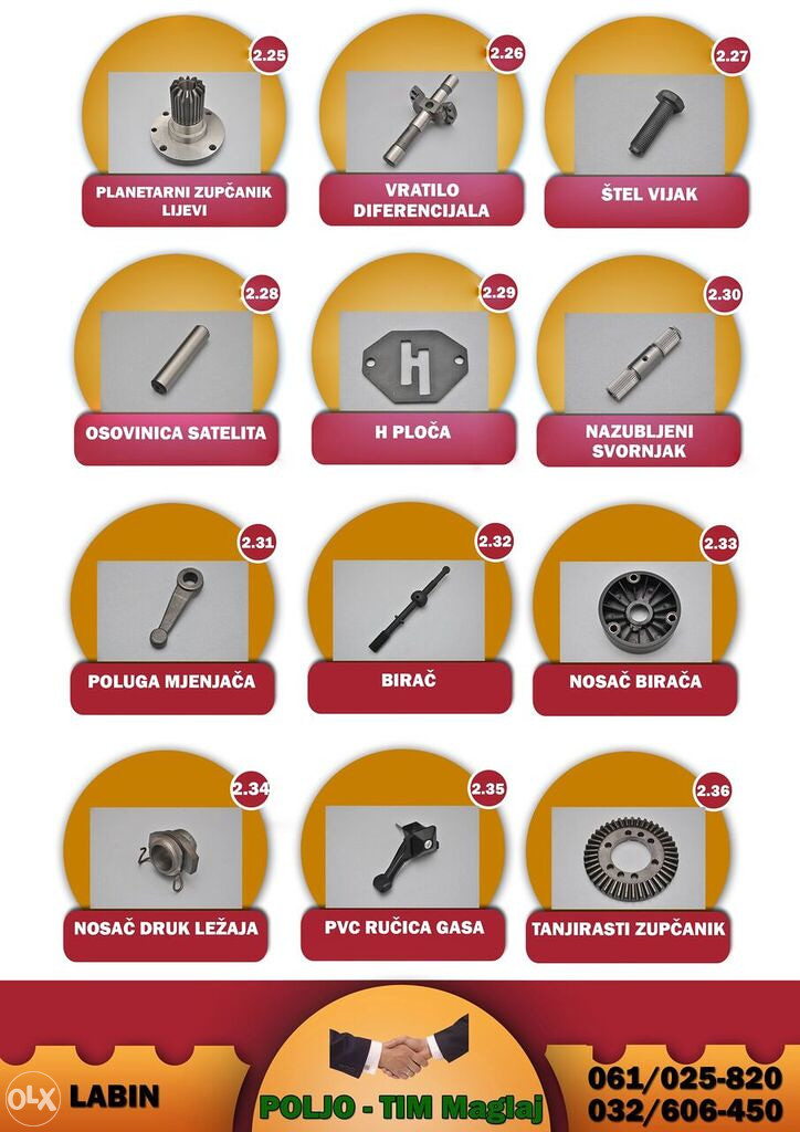 Motokultivator Freza kosilica kosacica LABIN dijelovi