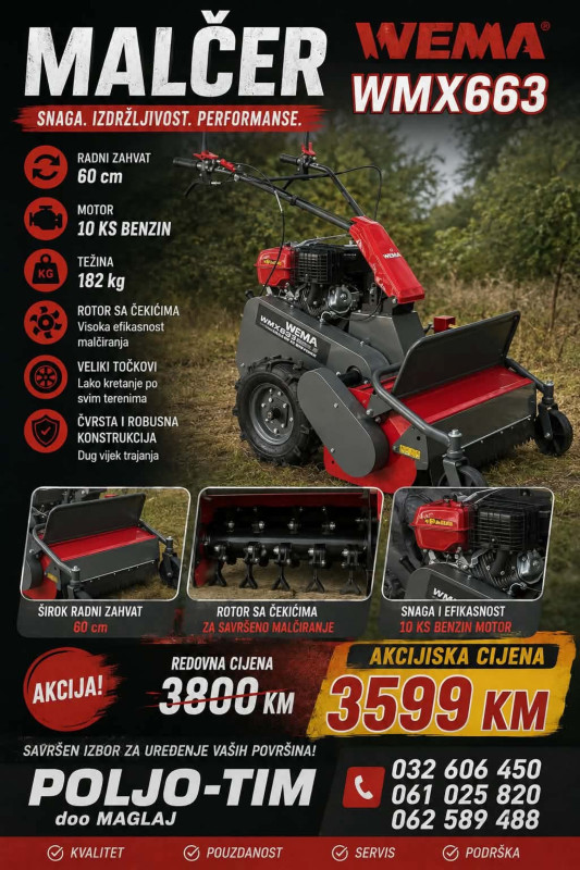 Samohodni malčer mulčer wiema 663 novo akcija