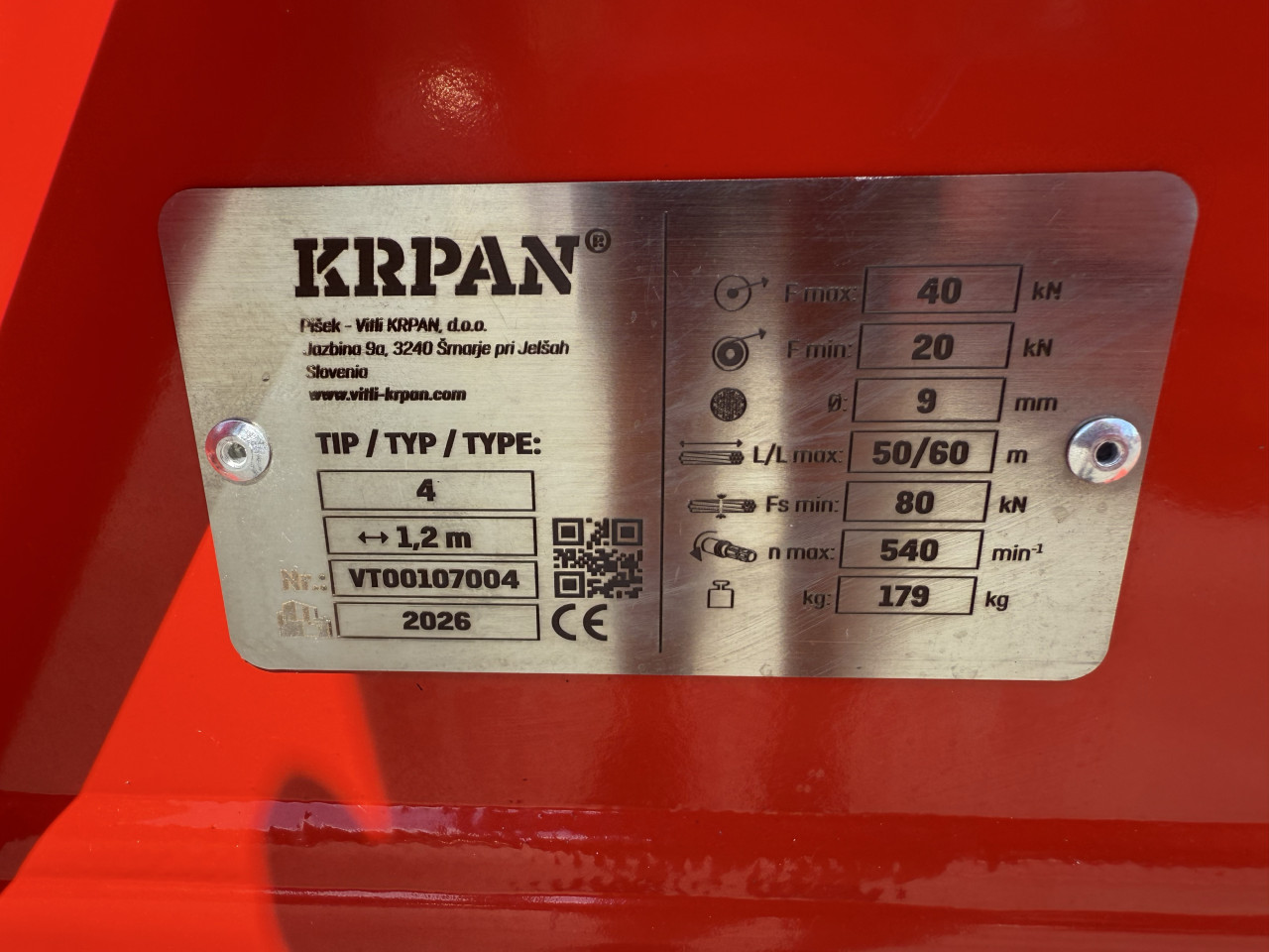 Traktor šumsko vitlo čekrk Krpan 4T novo