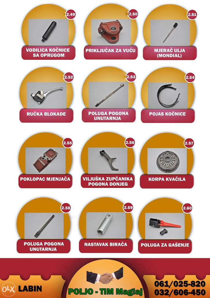 Motokultivator Freza kosilica kosacica LABIN dijelovi