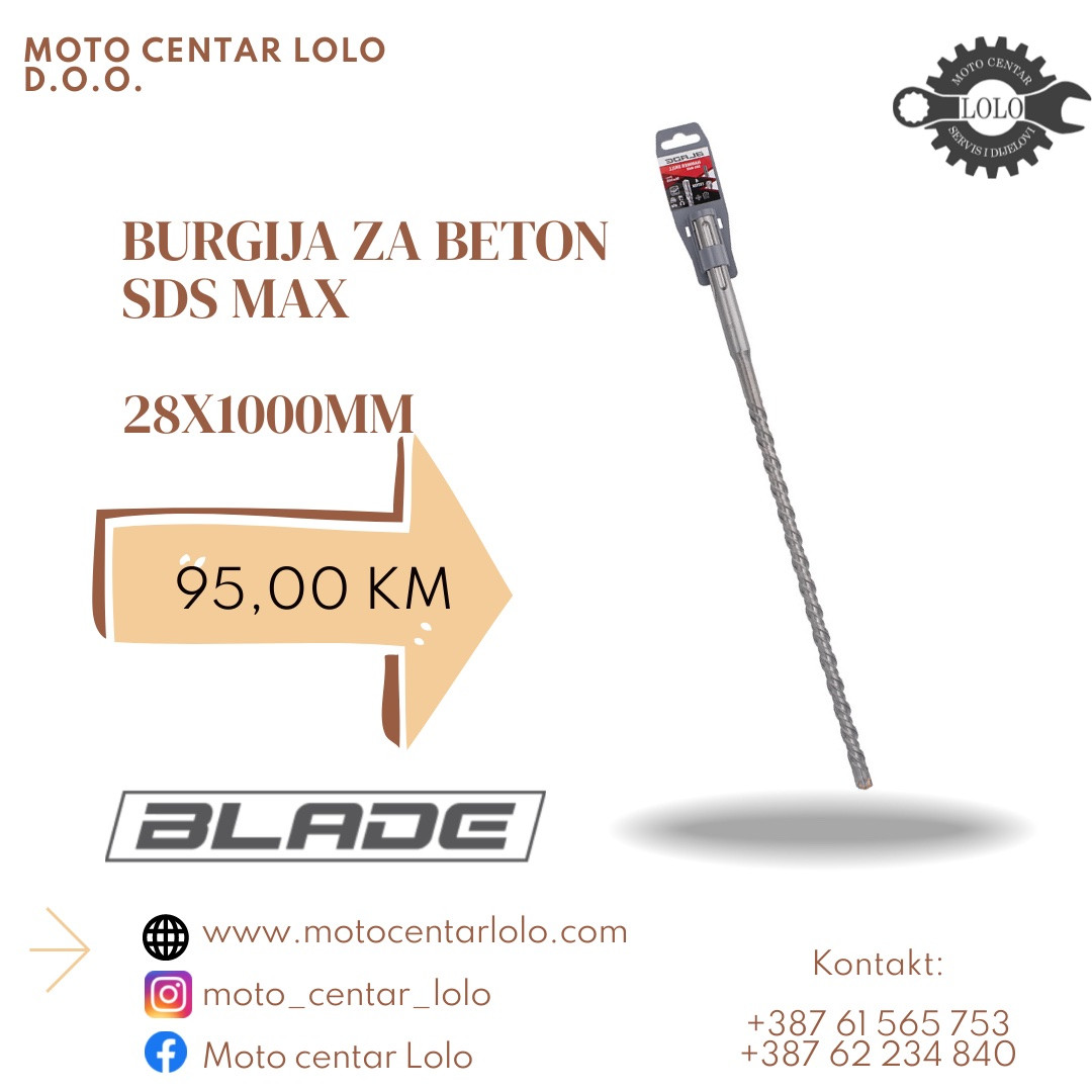 Burgija za beton SDS Max 28 X 1000MM BLADE