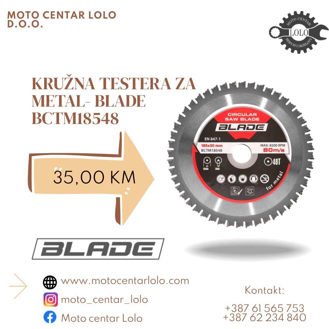 KRUŽNA TESTERA ZA METAL fi185mm BLADE