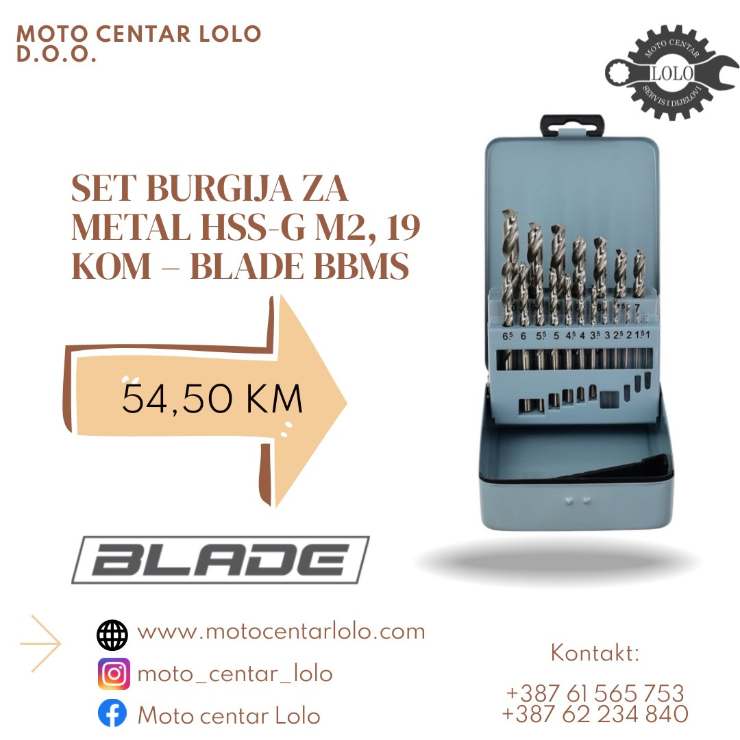 Set burgija za metal HSS-G M2, 19 kom BLADE BBMS